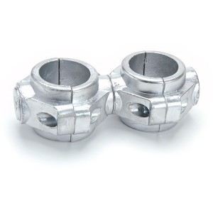 Raccord de tube Ø 50mm croix articulée pour deux tubes à 90°
