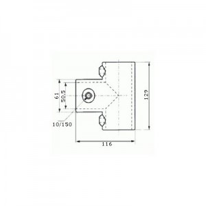 Raccord de tube Ø 50 mm en fonte - pour 2 tubes en T spécial barrière