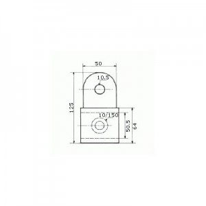 Raccord de tube Ø 50 mm en fonte - droit avec fixation panneau