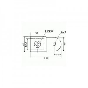 Raccord de tube Ø 50 mm en fonte - Fixation verticale