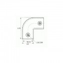 Raccord de tube Ø 50 mm en fonte - angle pour 2 tubes à 90°