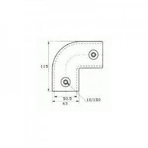 Raccord de tube Ø 50 mm en fonte - angle pour 2 tubes à 90°