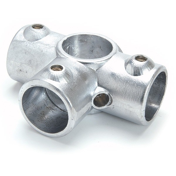 Raccord de tube Ø 50 mm en fonte - angle pour 4 tubes 90° Raccord de tube Ø 50 mm en fonte - angle pour 4 tubes 90°