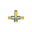 Raccord de tube Ø 50 mm en fonte - angle pour 4 tubes 90°