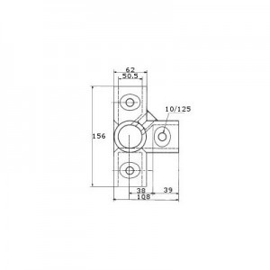 Raccord de tube Ø 50 mm en fonte - angle pour 4 tubes 90°