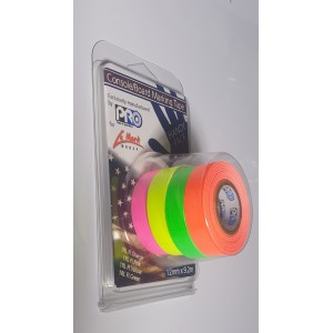 Lot de 4  adhésif fluo PRO TAPE - 9,2 m x 12 mm Papier satiné