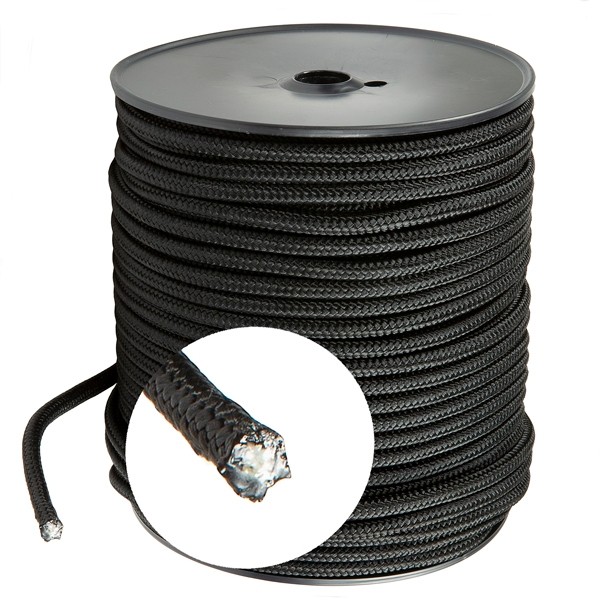 Drisse polyester préétirée noire 8mm x 100m