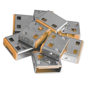 Set of 10 orange USB locks