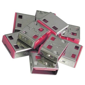 Set of 10 red USB locks